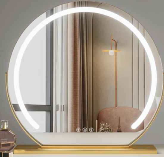 นอร์ดิกกระจกแต่งหน้าศิลปะ LED การออกแบบที่ผิดปกติกระจกแต่งหน้าดวงจันทร์โต๊ะเครื่องแป้ง E spejos pared ห้องนั่งเล่นอุปกรณ์ตกแต่ง