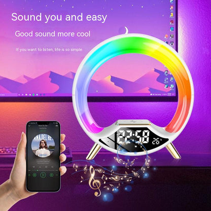 O nattlampa trådlös laddning multifunktionell Bluetooth-högtalare