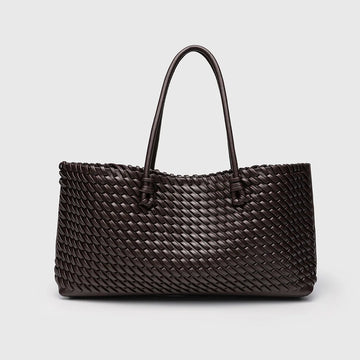 Woven PU Shopper Tote Bag