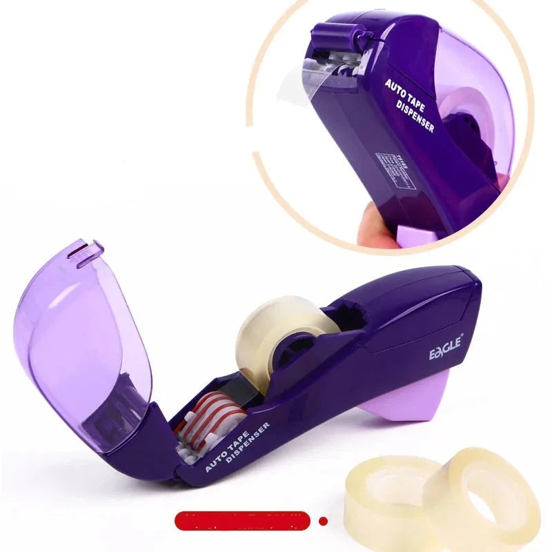 Automatic tape dispenser hand-held one press cutter