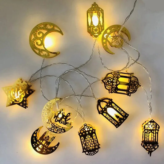 Moon star Ramadan LED string lights for Eid decoration
