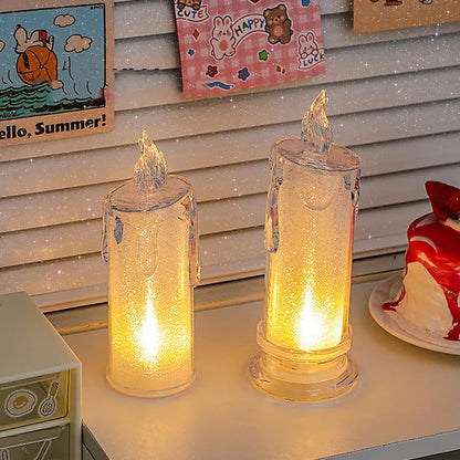Luce calda candela bianca senza fiamma decorazione di Natale di Halloween