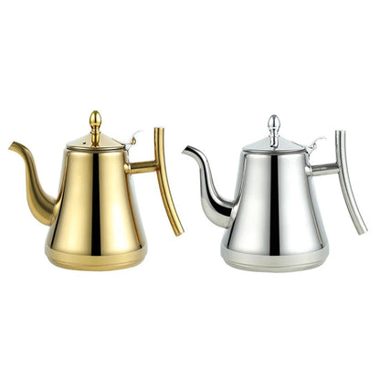 Golden silver teapot with infuser - Nanag store