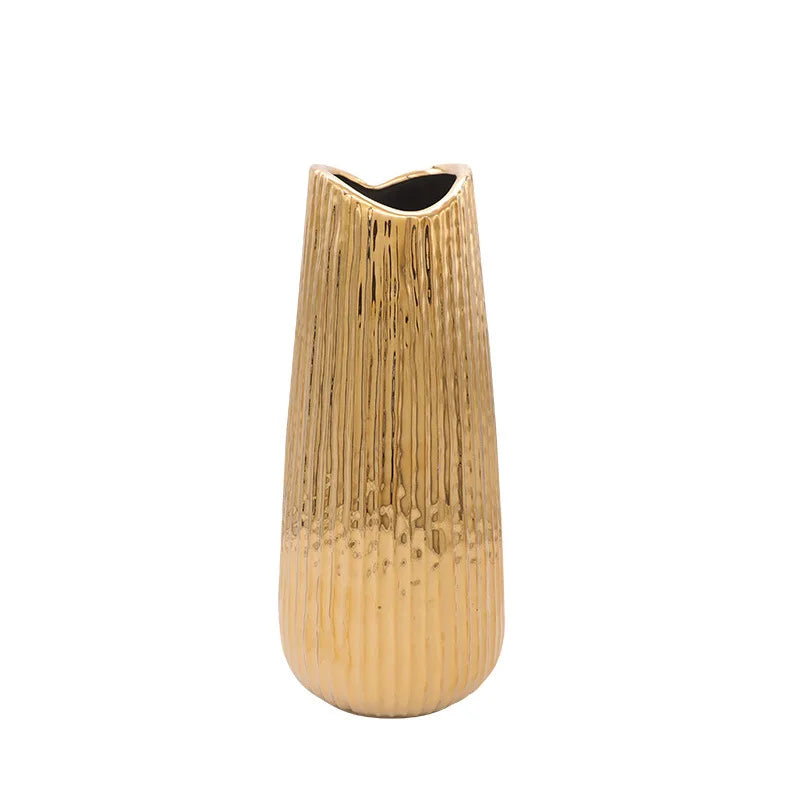 Golden ceramic vase