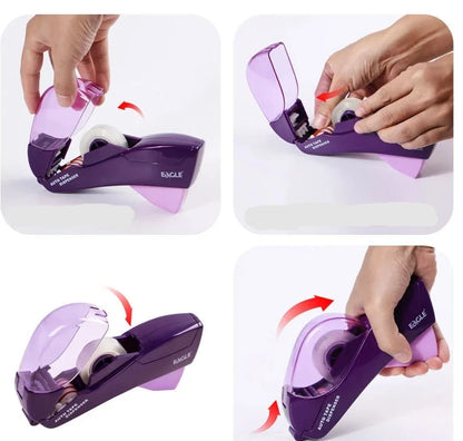 Automatic tape dispenser hand-held one press cutter