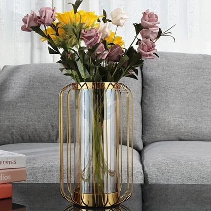 golden glass vase