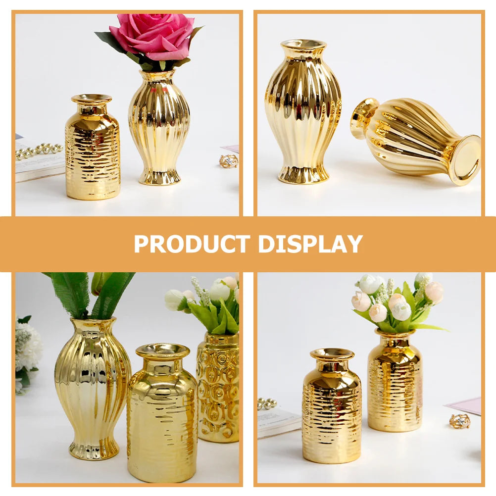 Get small gold vases to enhance the beauty of your flowers