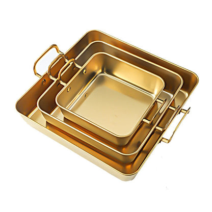 Stainless steel square food storage serving trays