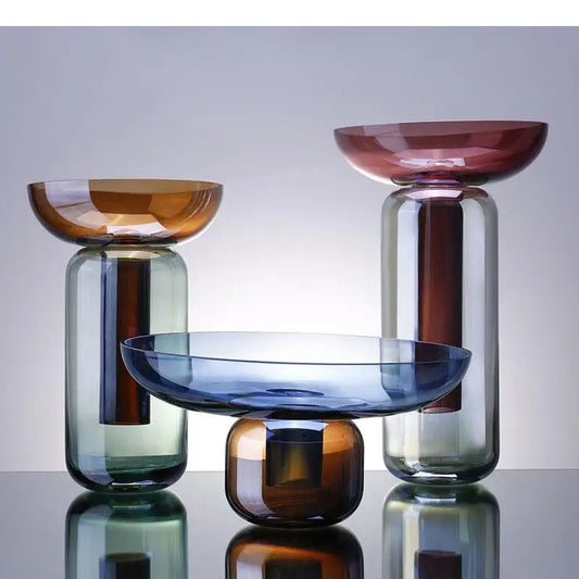 Gradient-colored detachable glass vase hydroponic