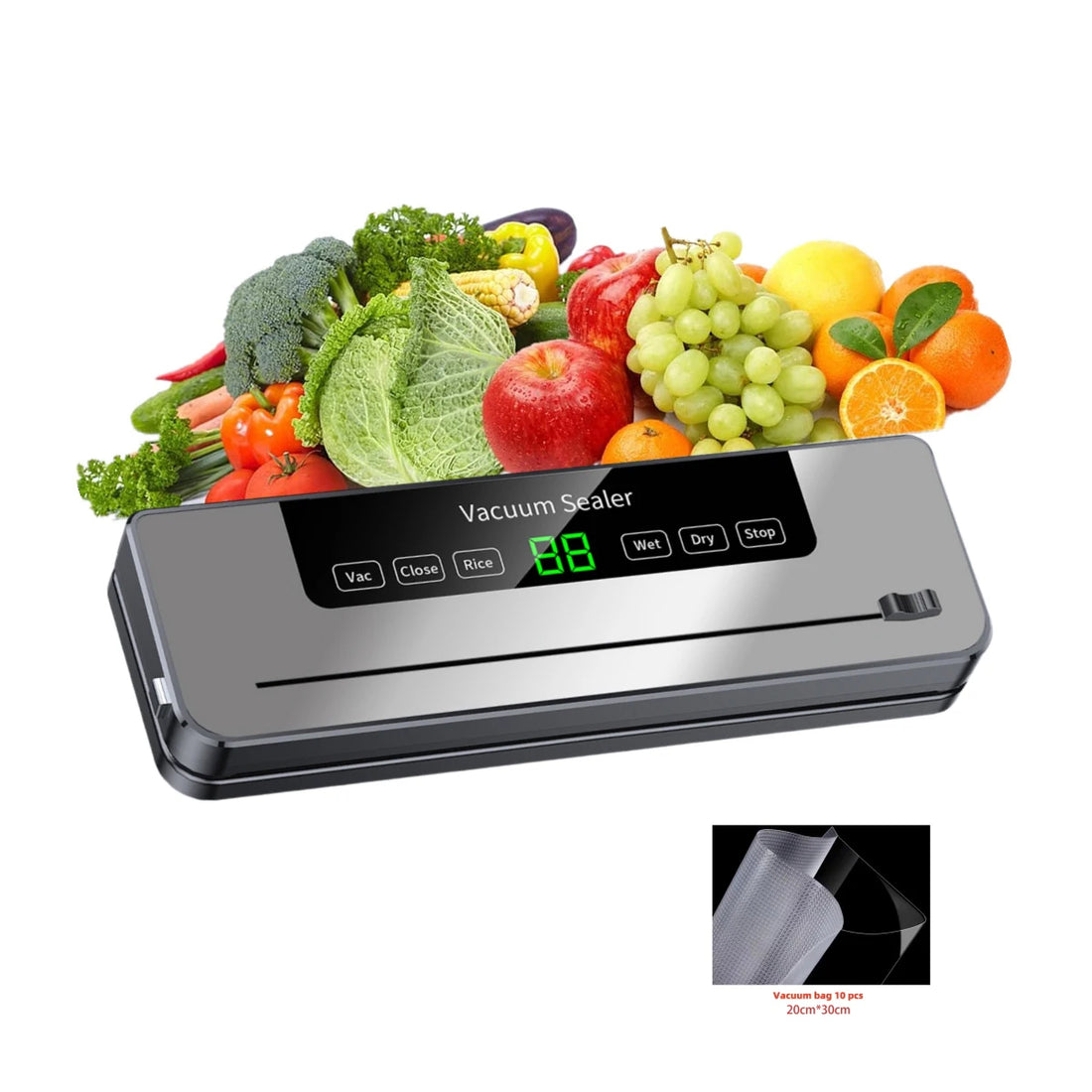 Wet food vacuum sealer