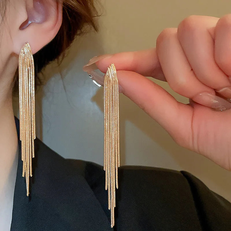 Chain Tassel Dangle Earrings