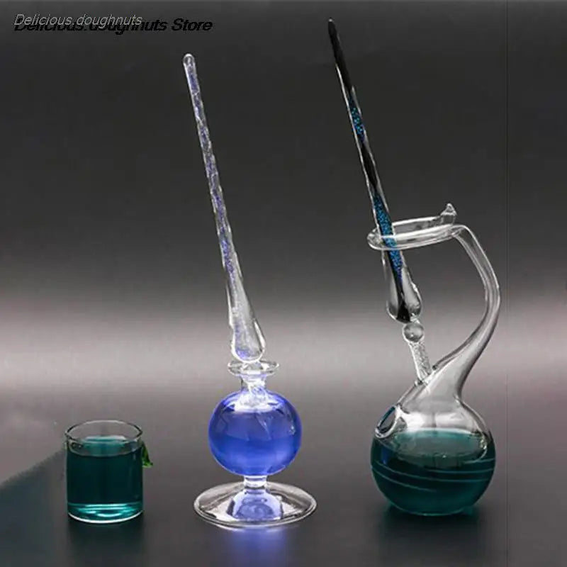 1pc handicraft all-clear glass inkwell dip pen holder