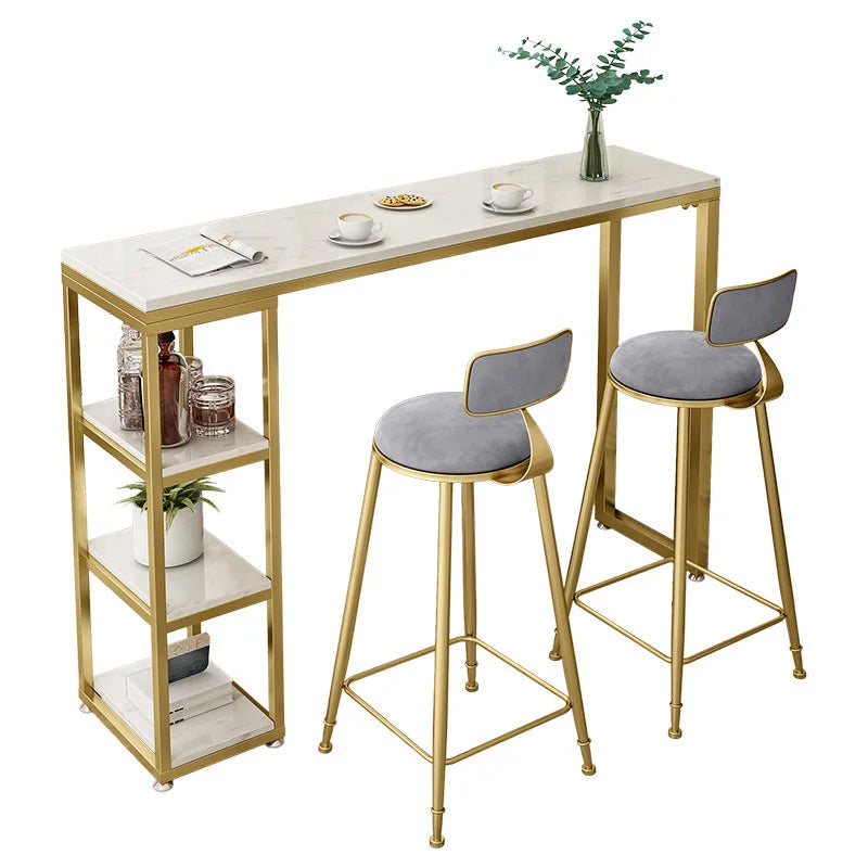 Скандинавський мармуровий дизайнерський стіл Проста кухня Вітальня Перегородка Барний стіл Стіл на високих ніжках Балконний стілець Кухонні меблі ZXF