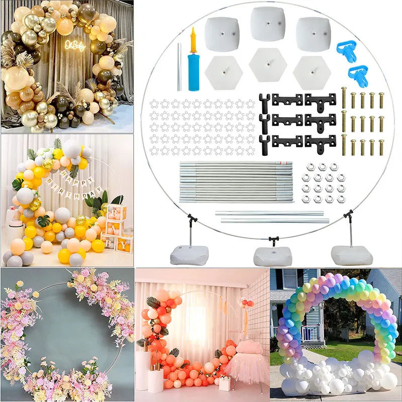 用于生日派对、婚礼、婴儿淋浴等的气球拱门套件-包括支架、蝴蝶结和圆形花环配件