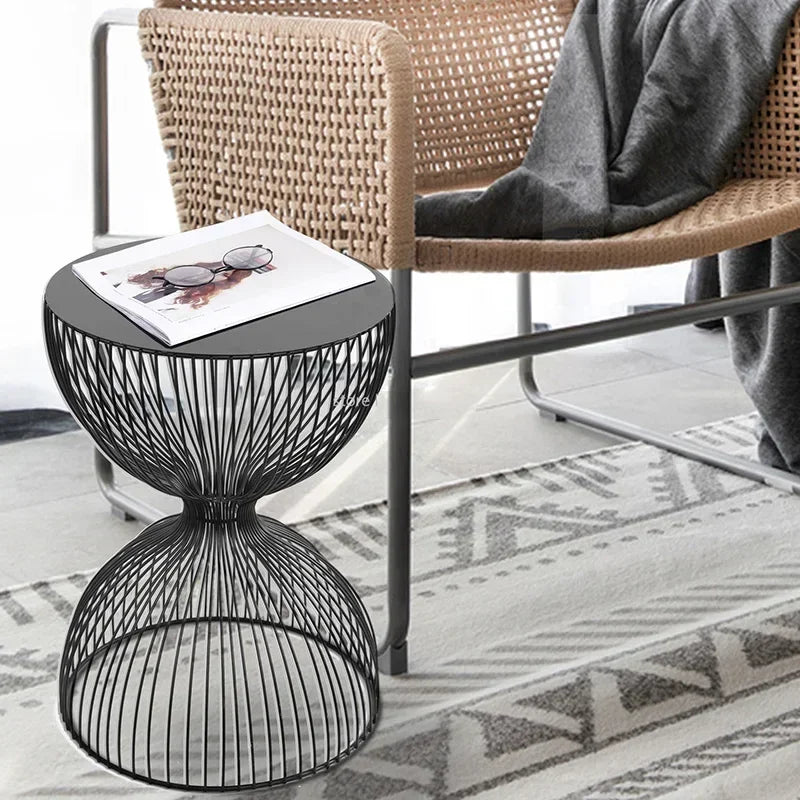 Outdoor round modern iron coffee table