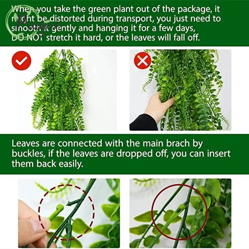 90 cm Hanging Plastic Persian Fern Leaves Vines Room Decor Nanag store