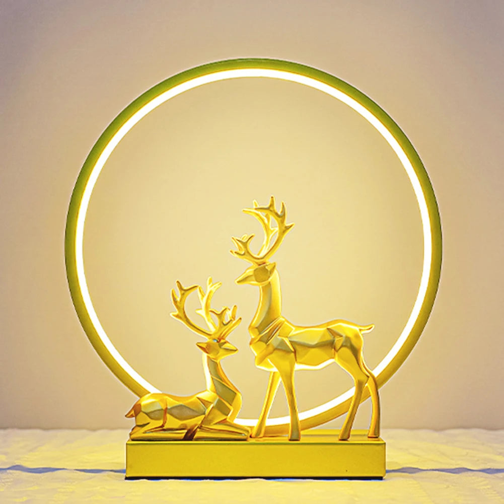 Warm dimmable 3W bedside lamp with deer