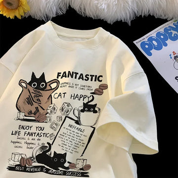 Unisex Cat Print T-Shirt