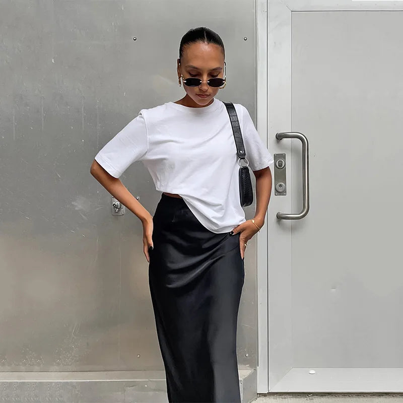 Women's Satin Maxi Skirt