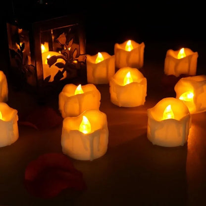 Lilin LED listrik putih hangat / kuning untuk dekorasi pernikahan