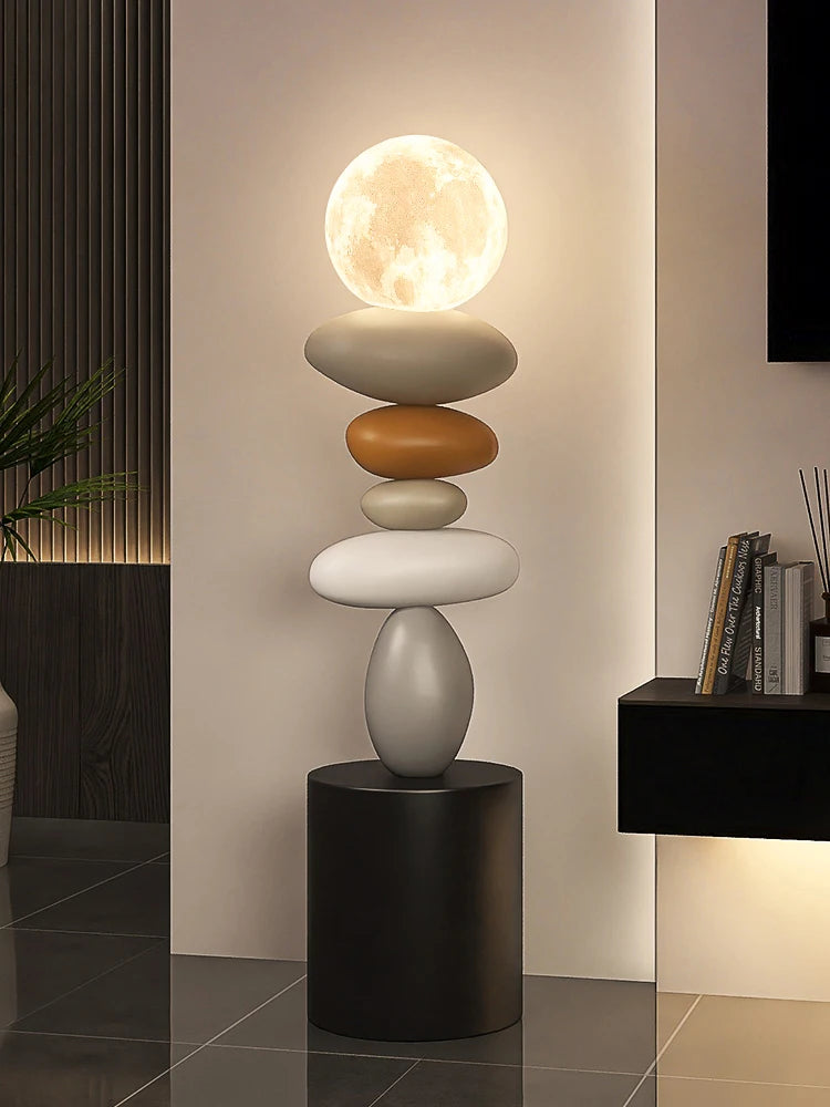 Bedside Stone table, large lighting