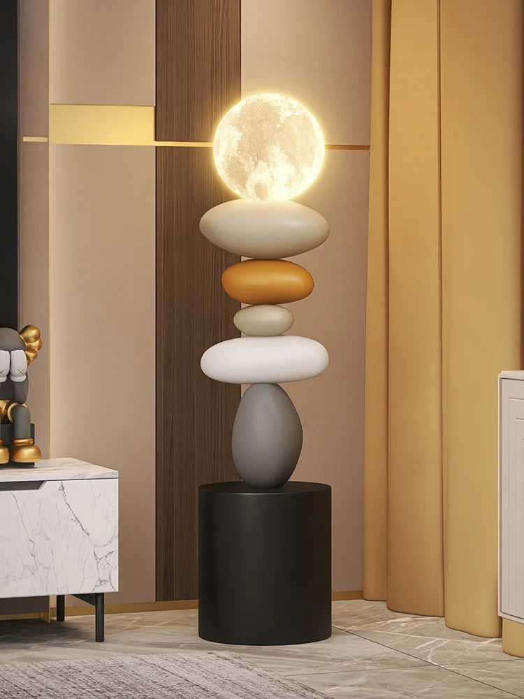 Bedside Stone table, large lighting