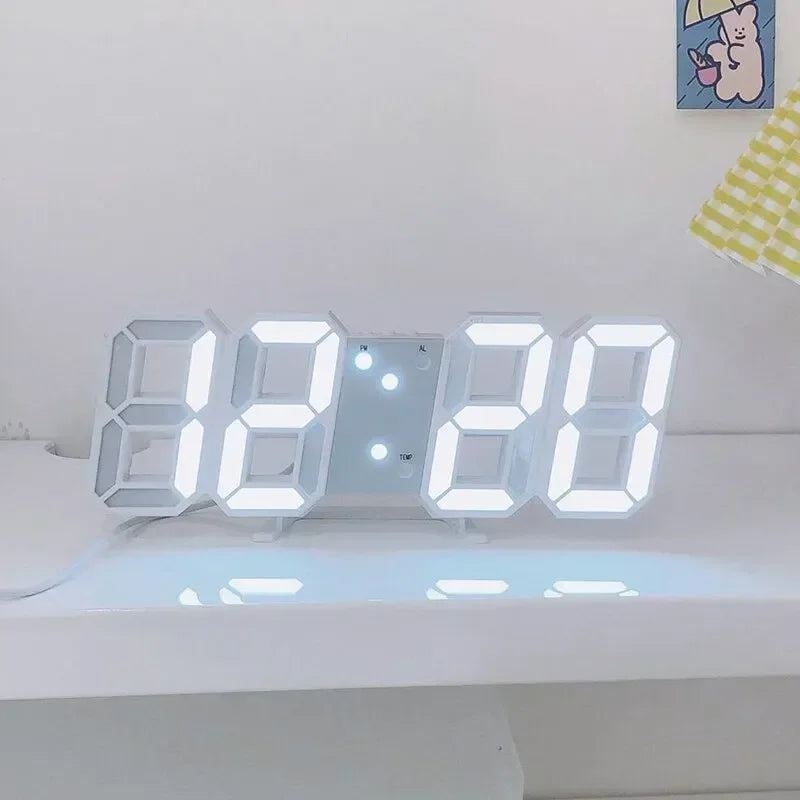 3D Digital vägg LED-klocka