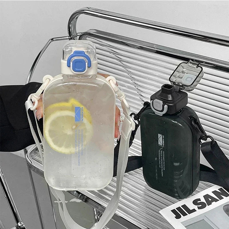 Portable and elegant water bottle with adjustable strap
