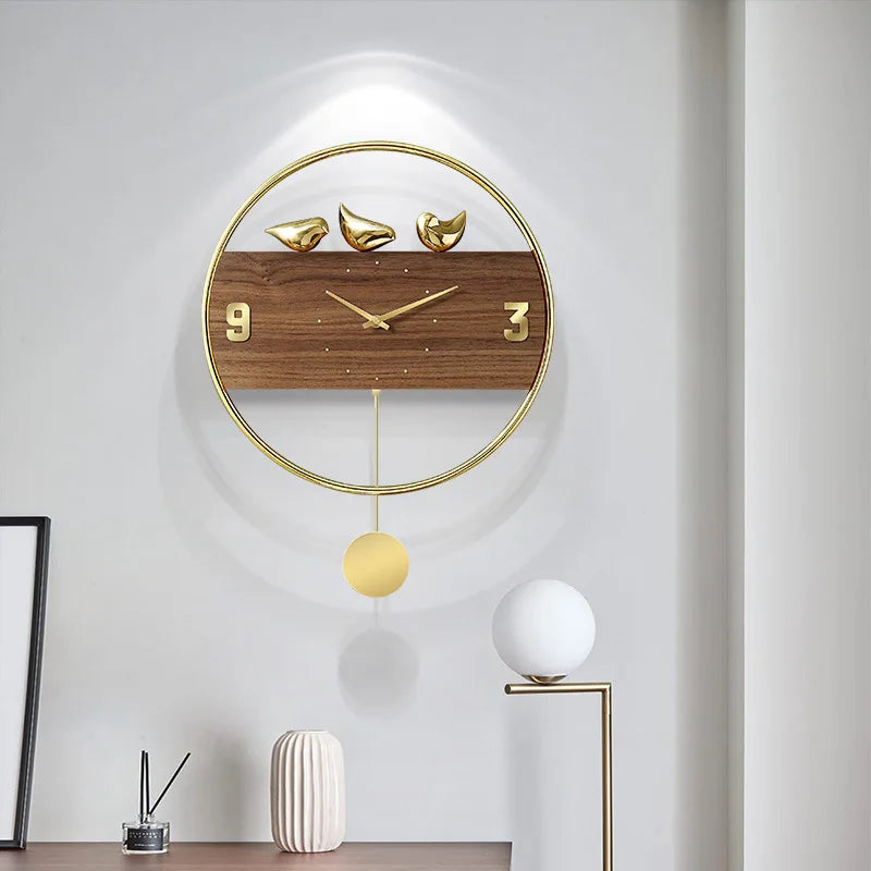 Wooden 3D wall clock with modern design