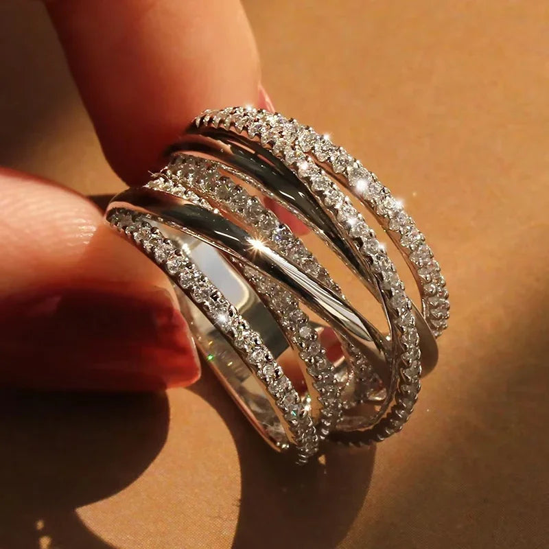 Women's Multi-Cross CZ Ring