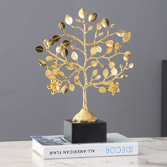 Luxury metal tree leaves living room