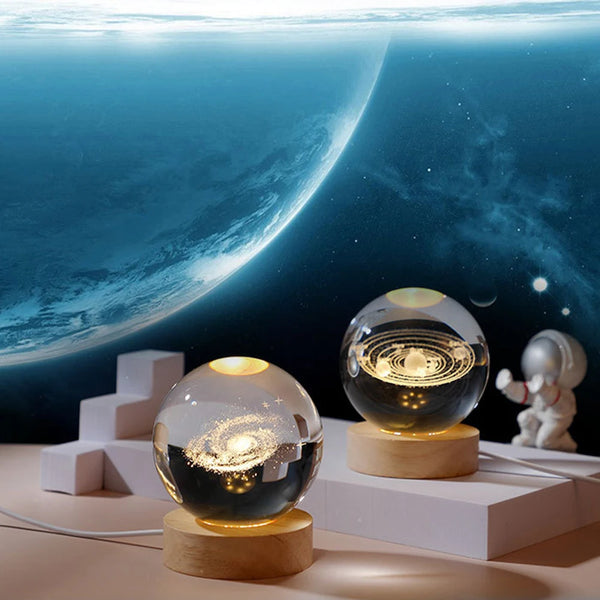 Crystal ball LED night light glowing