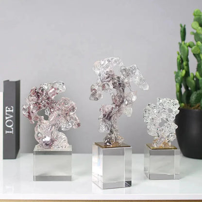 Transparent coral stone sculpture