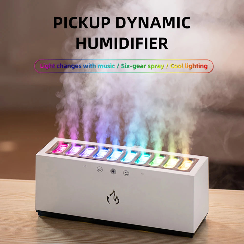 Pickup dynamic humidifier RGB flame diffuser