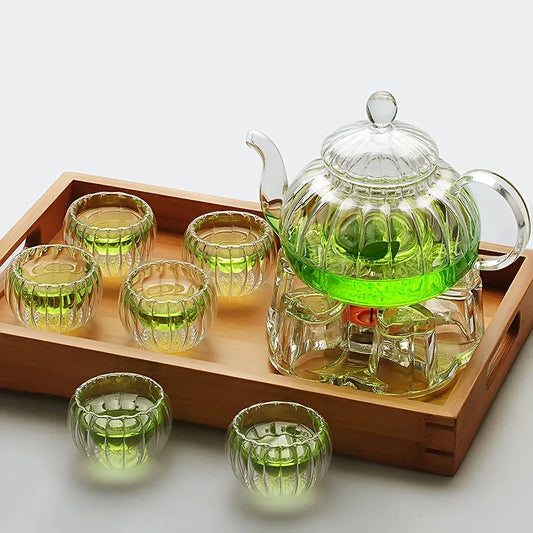 Simple fashion high temperature resistant glass tea set