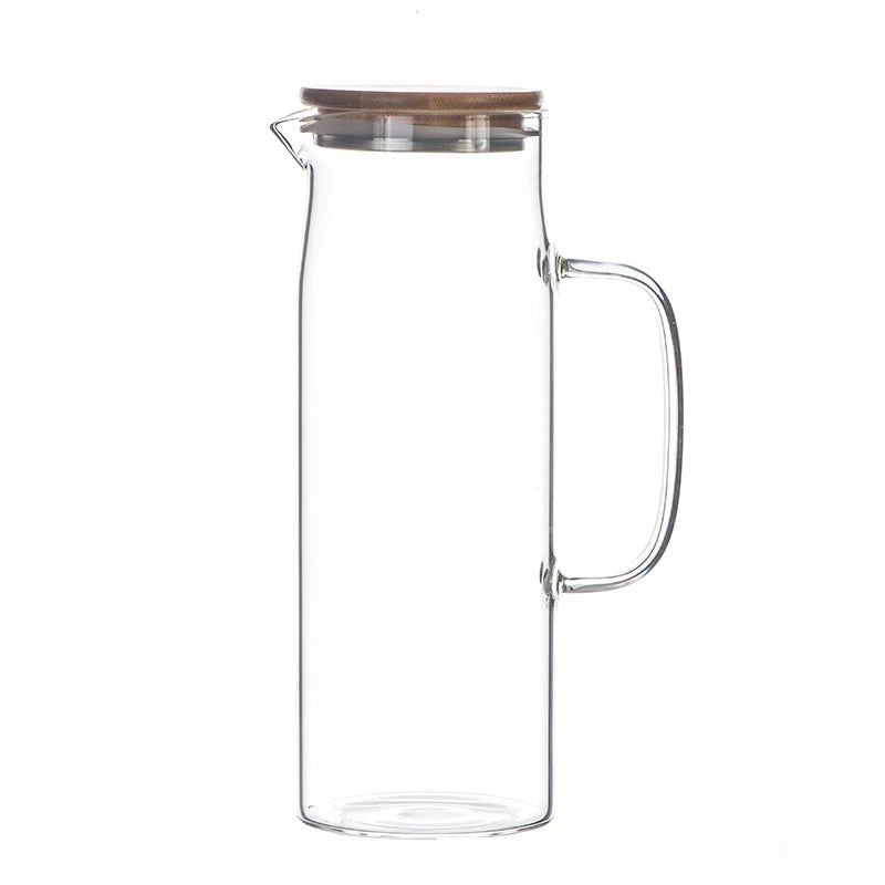 New 1000mL/1500mL glass kettle with bamboo lid, filter cover