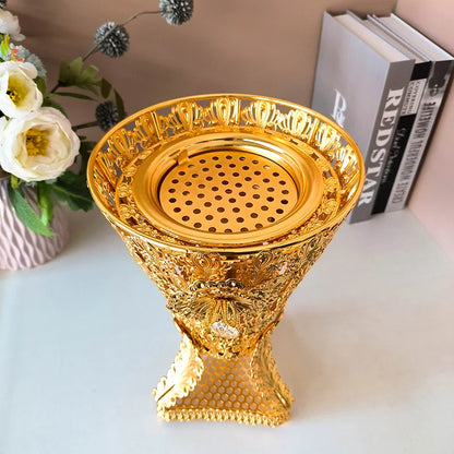 stunning 31cm big size golden metal incense burner