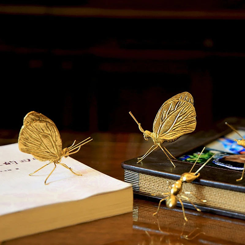 Copper-gold ant, butterfly ornament