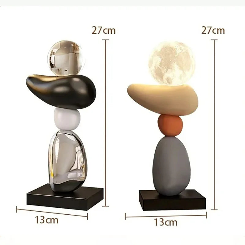 3D LED modern art resin figurines