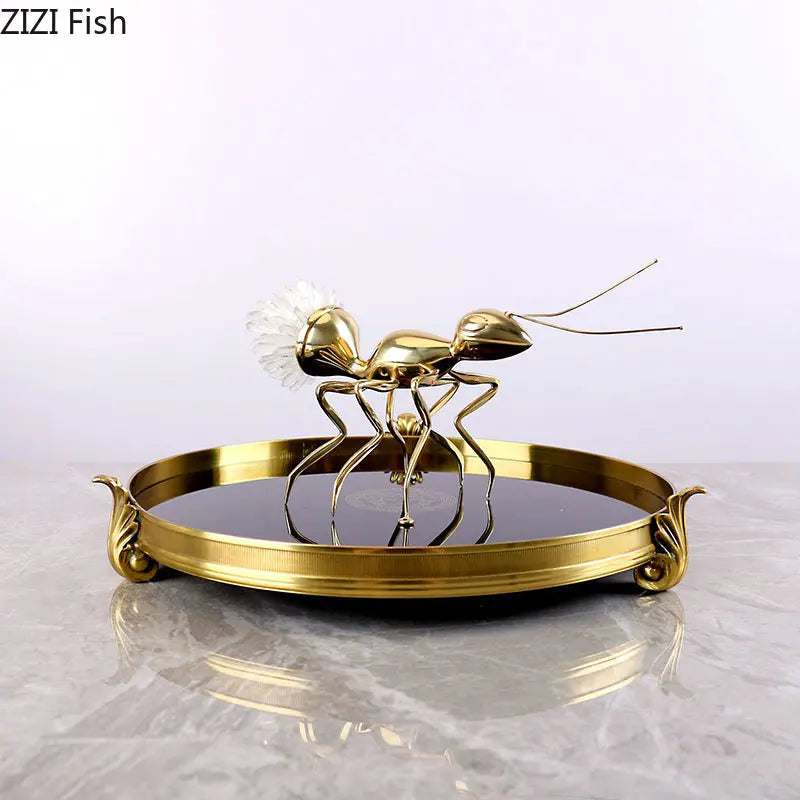 Golden crystal Ants artwork ornaments