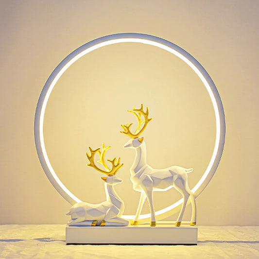 Warm dimmable 3W bedside lamp with deer