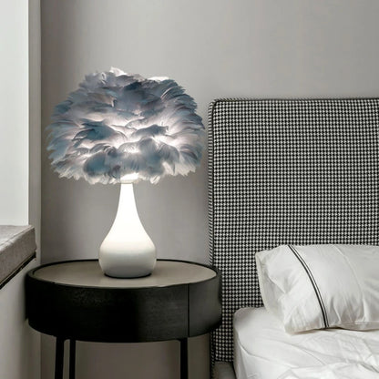 Modern table lamp LED feather creative design