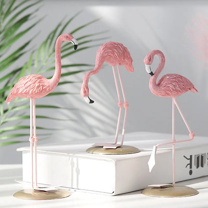 3Style Reçine Flamingo Heykeli Modern Simülasyon Hayvan Heykeli