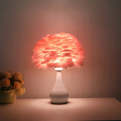 Modern table lamp LED feather creative design