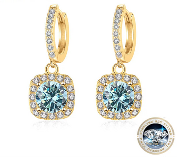 1CT Moissanite Silver Earrings