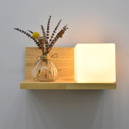 Decorazione giapponese pianta in legno massello lampada da parete
