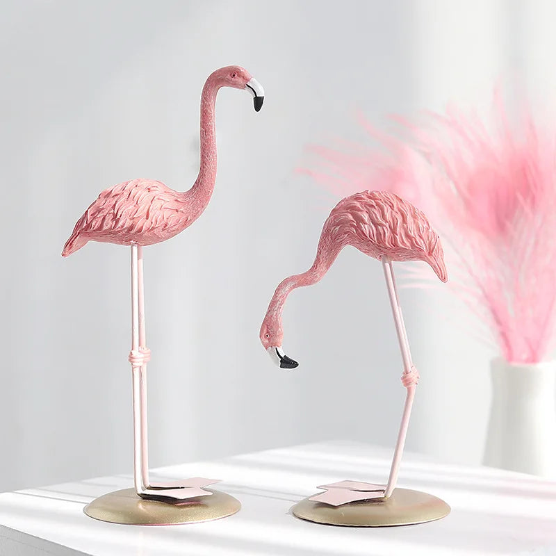 3Style Reçine Flamingo Heykeli Modern Simülasyon Hayvan Heykeli