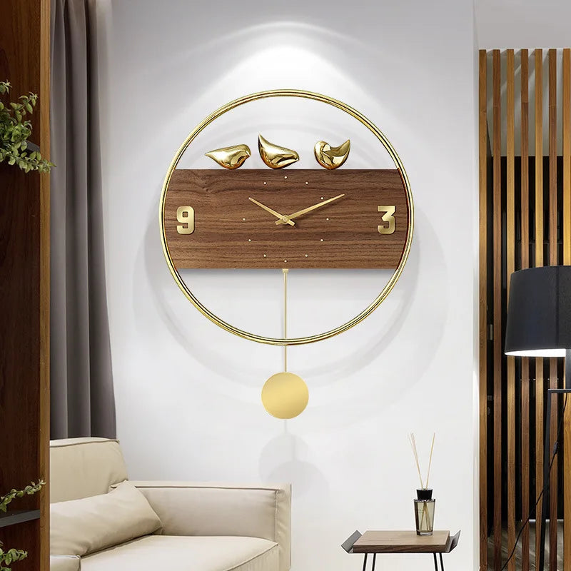 Wooden 3D wall clock with modern design