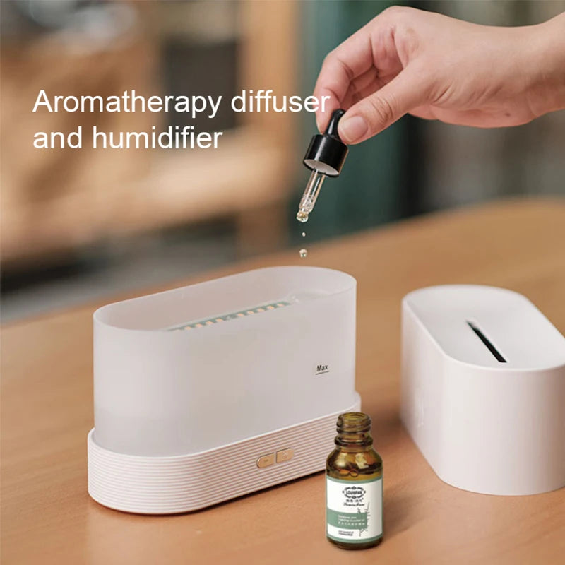 Aroma diffuser air humidifier ultrasonic oil flame lamp