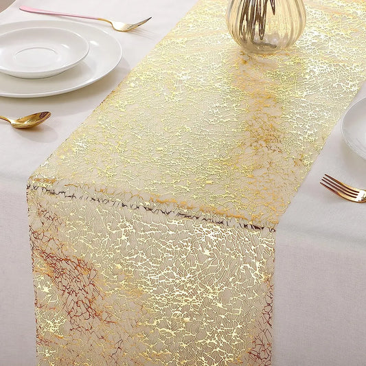 Glitter metallic table runner in gold or rose